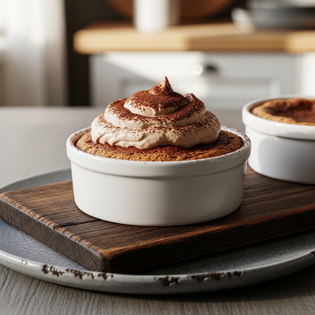 Michelin-Star Gluten-Free American Chocolate Soufflé with Mocha Cream